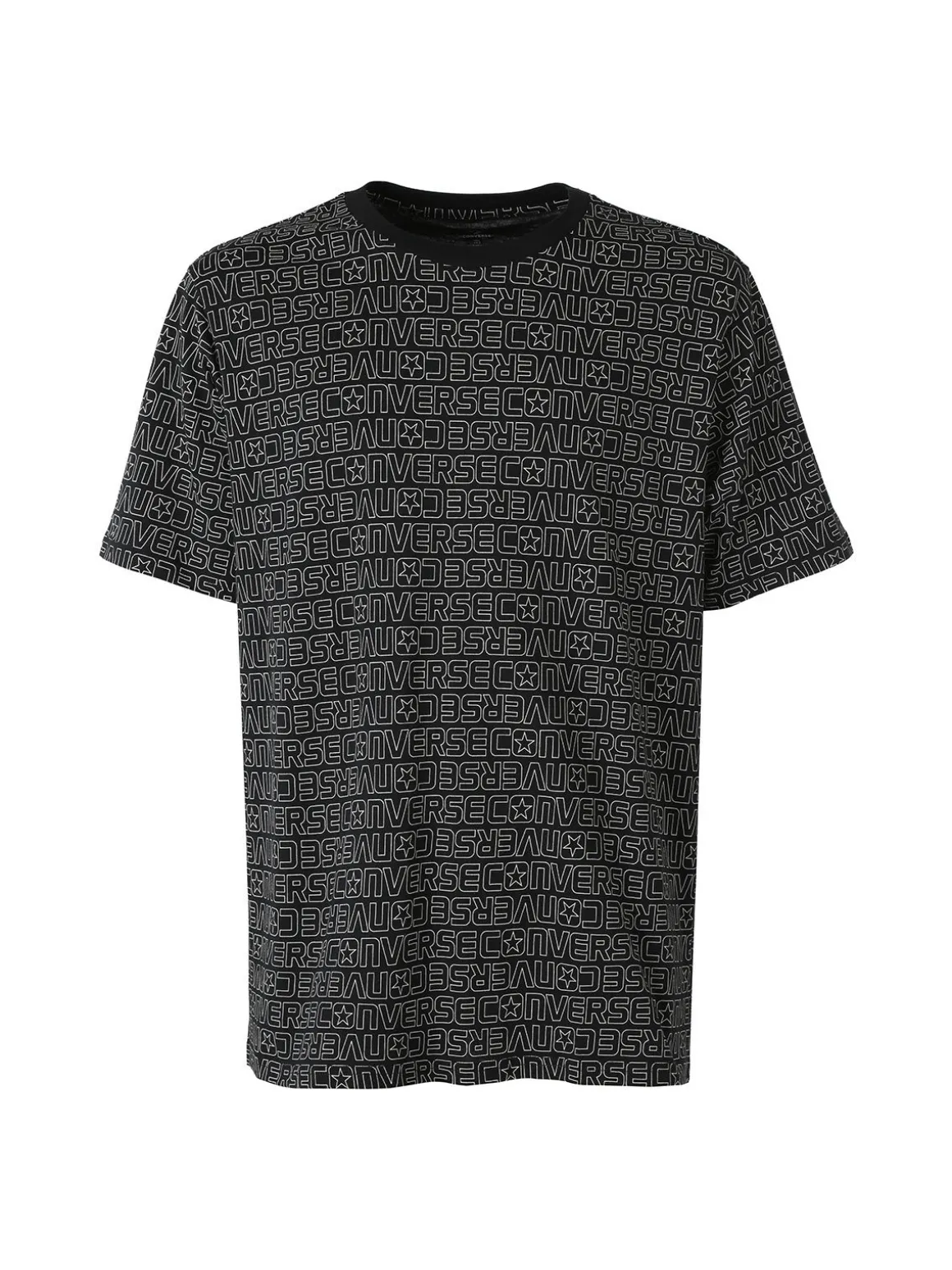 Converse CHUCK TEE t-shirt in cotone da uomo con stampe logo - nero