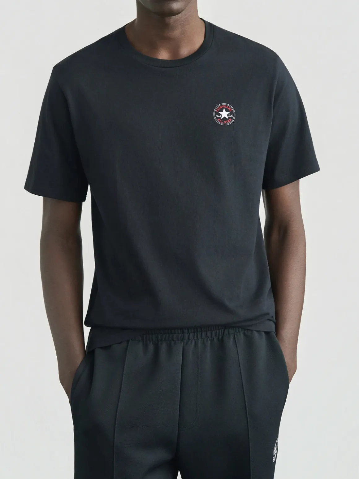 Converse CORE CHUCK PATCH TEE t-shirt uomo in cotone con logo - nero