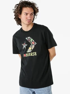 Converse T-shirt in cotone da uomo con stampa - nero