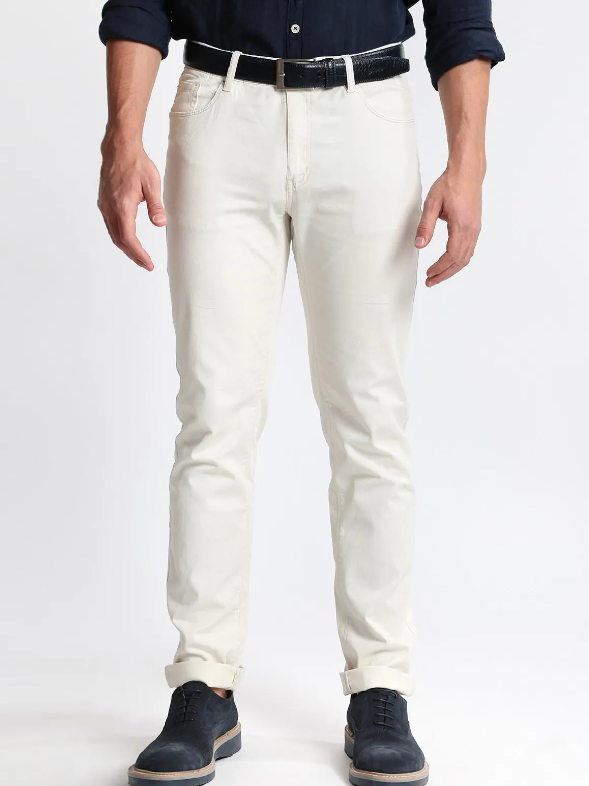 Corso Da Vinci Pantaloni beige in cotone regular fit