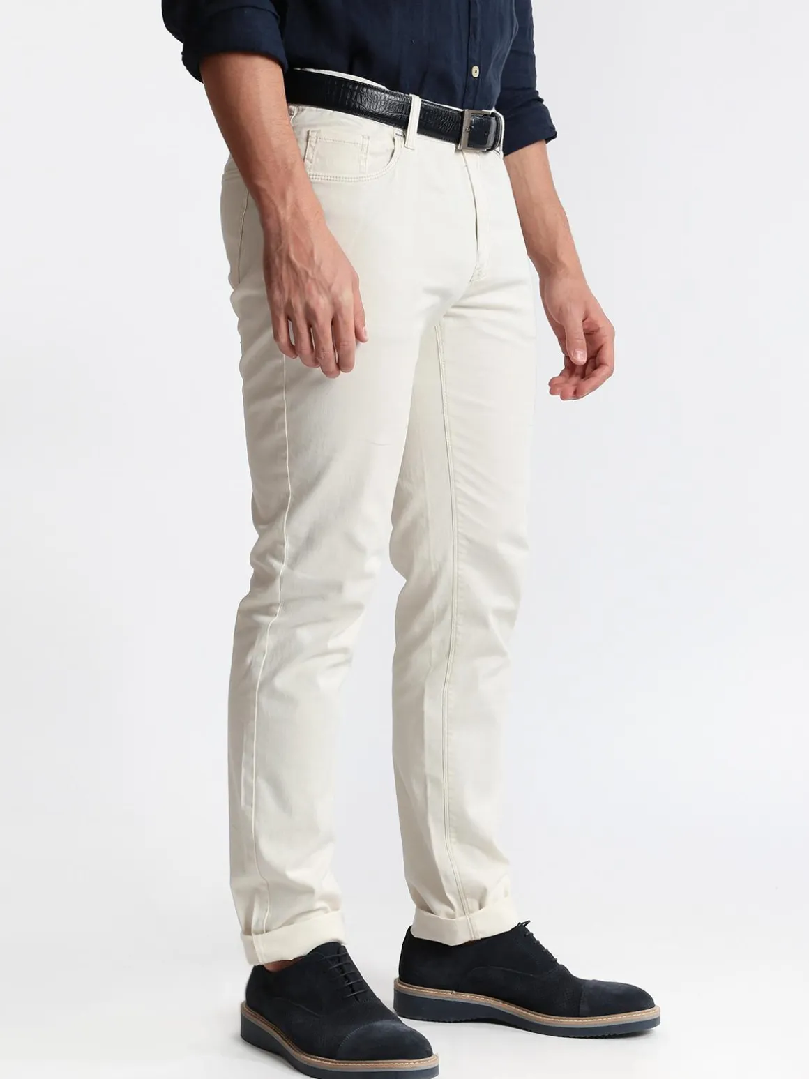 Corso Da Vinci Pantaloni beige in cotone regular fit