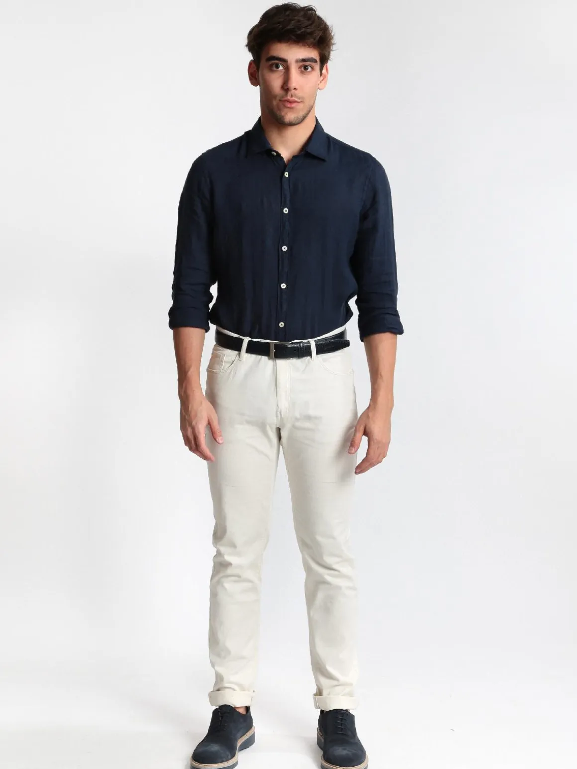Corso Da Vinci Pantaloni beige in cotone regular fit