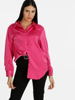 Cosmoda Camicia donna maniche lunghe effetto seta