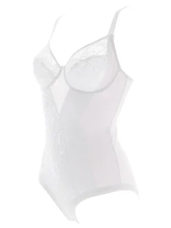 Cotonella CD521C Body donna in pizzo con ferretto coppa C - bianco