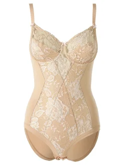Cotonella CD521C Body donna in pizzo con ferretto coppa C - nudo