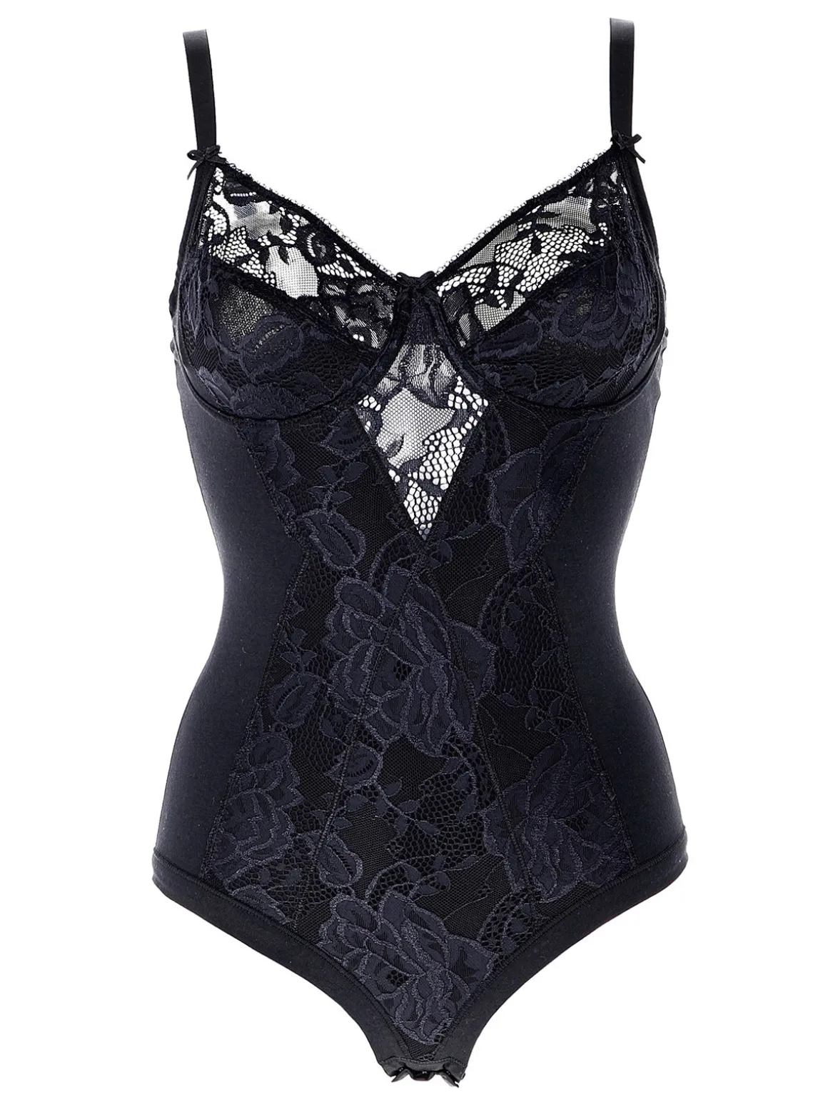 Cotonella CD521D Body donna in pizzo con ferretto coppa D - nudo