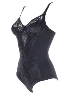 Cotonella CD521D Body donna in pizzo con ferretto coppa D - nudo