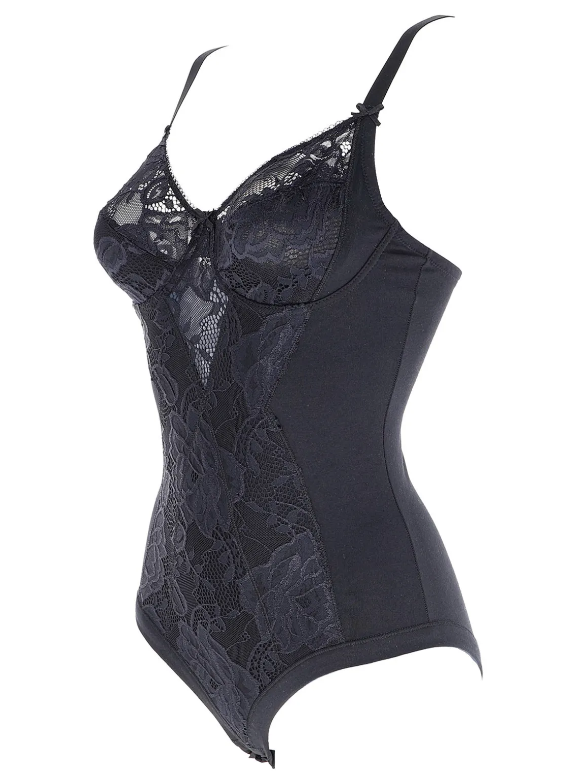 Cotonella CD521D Body donna in pizzo con ferretto coppa D - nudo