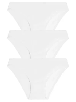 Cotonella Confezione da 3 mini slip da donna in cotone bielastico