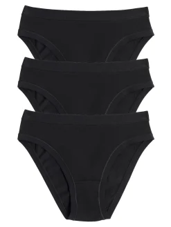 Cotonella Confezione da 3 slip donna in cotone bielastico - nero