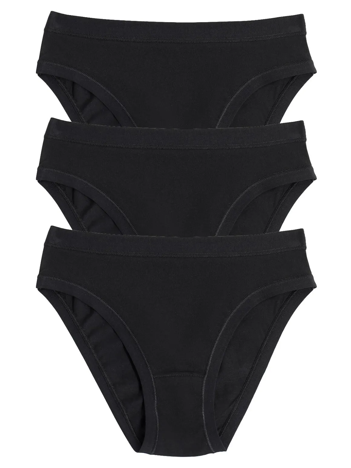 Cotonella Confezione da 3 slip donna in cotone bielastico - nero