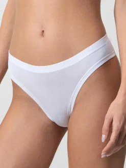 Cotonella Confezione da 3 slip donna in cotone bielastico - bianco