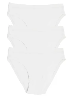 Cotonella Confezione da 3 slip donna in cotone bielastico - bianco