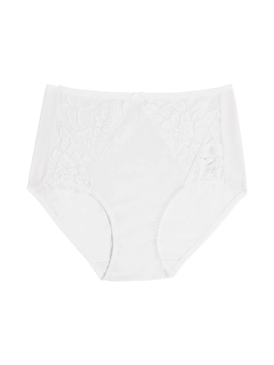 Cotonella Slip maxi donna in cotone modal e pizzo - bianco