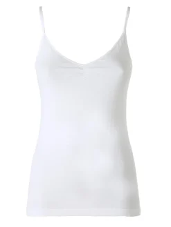 Cotonella Top donna in cotone bielastico con spalline strette - bianco