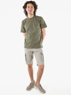 Cotton Belt Bermuda cargo da uomo in cotone stretch - sabbia