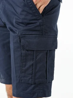 Cotton Belt Bermuda cargo da uomo in cotone stretch - blu