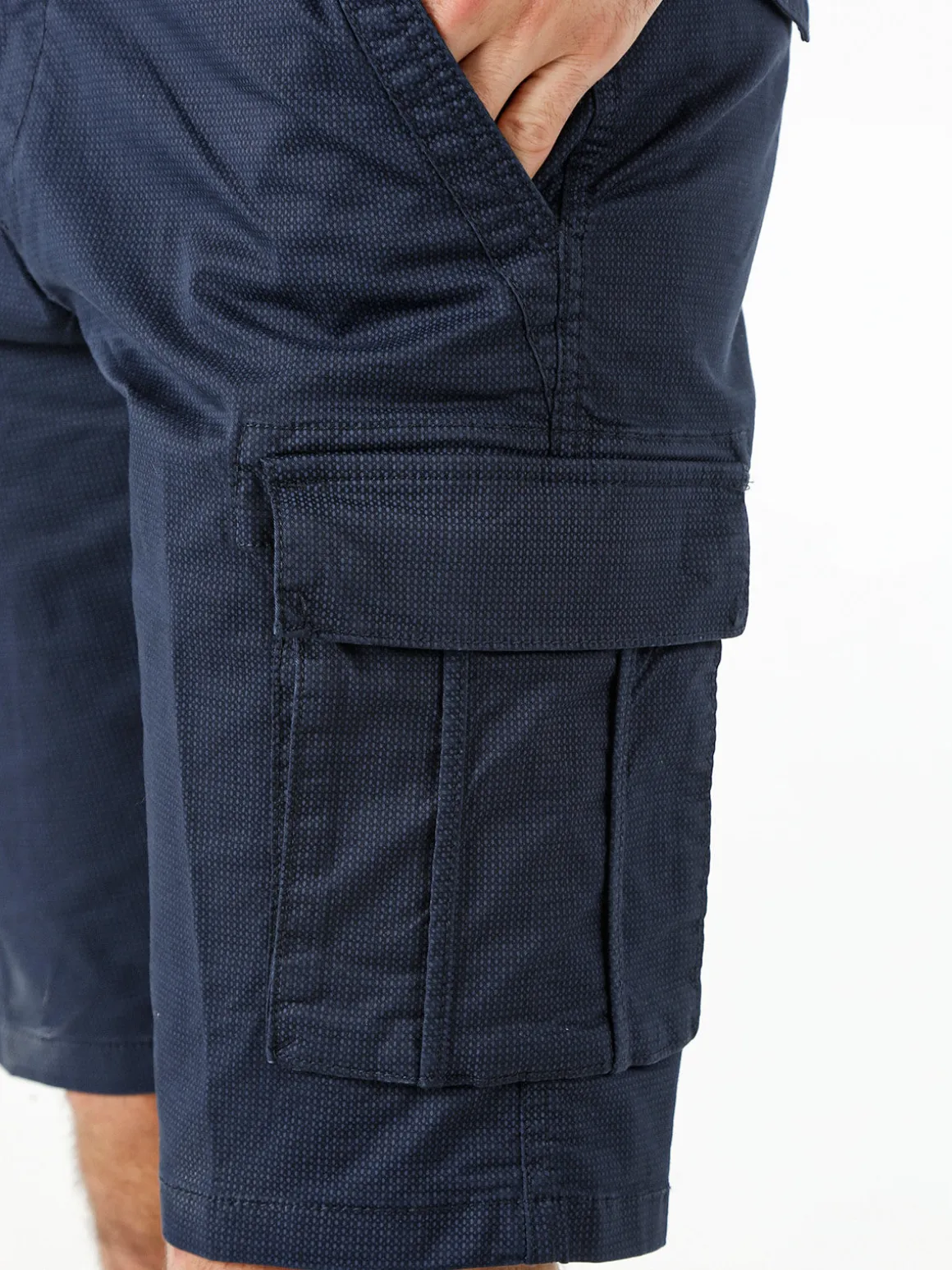 Cotton Belt Bermuda cargo da uomo in cotone stretch - blu