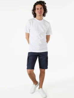 Cotton Belt Bermuda cargo da uomo in cotone stretch - blu