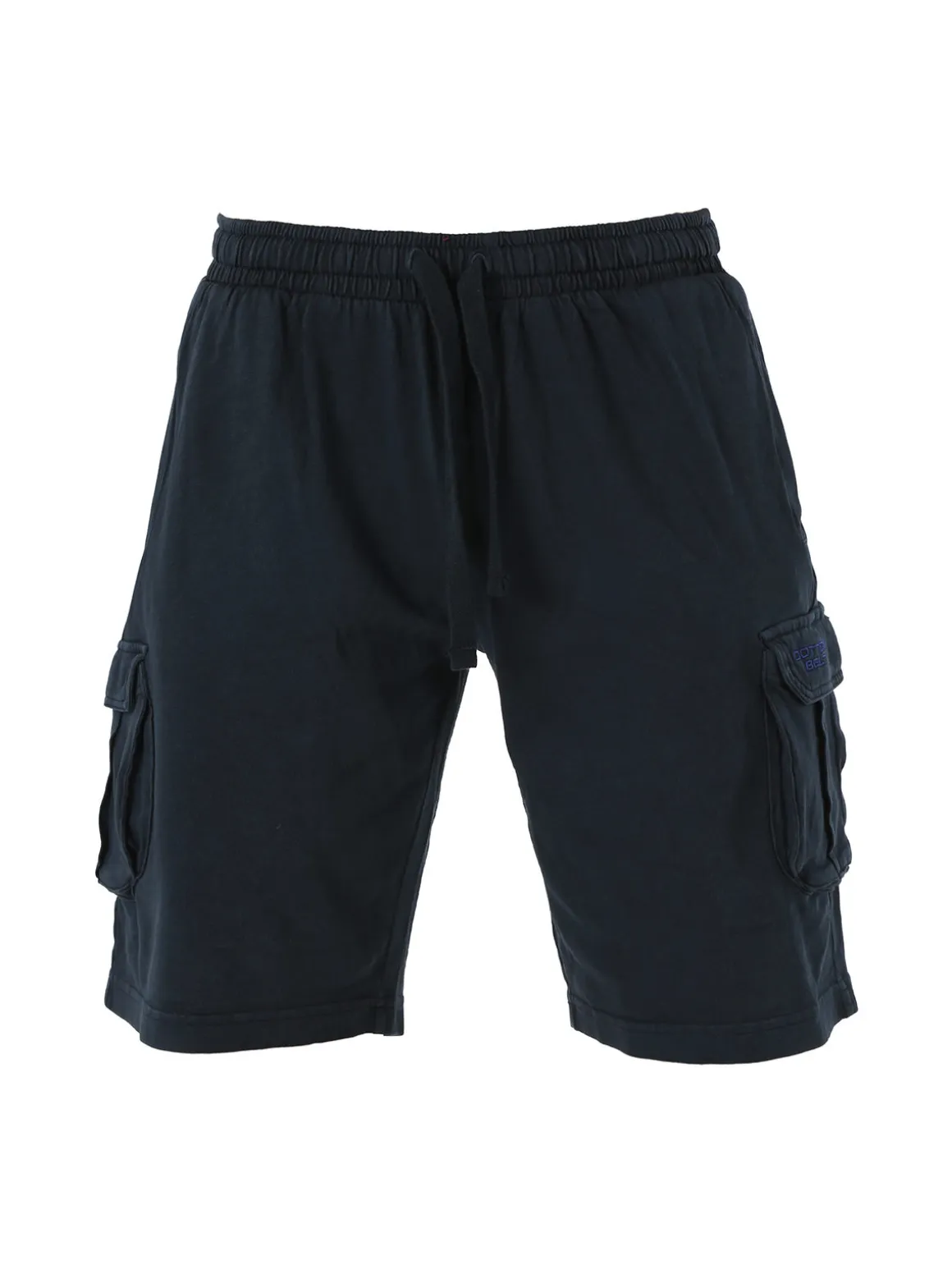 Cotton Belt Bermuda da uomo in cotone con tasconi laterali e coulisse - blu