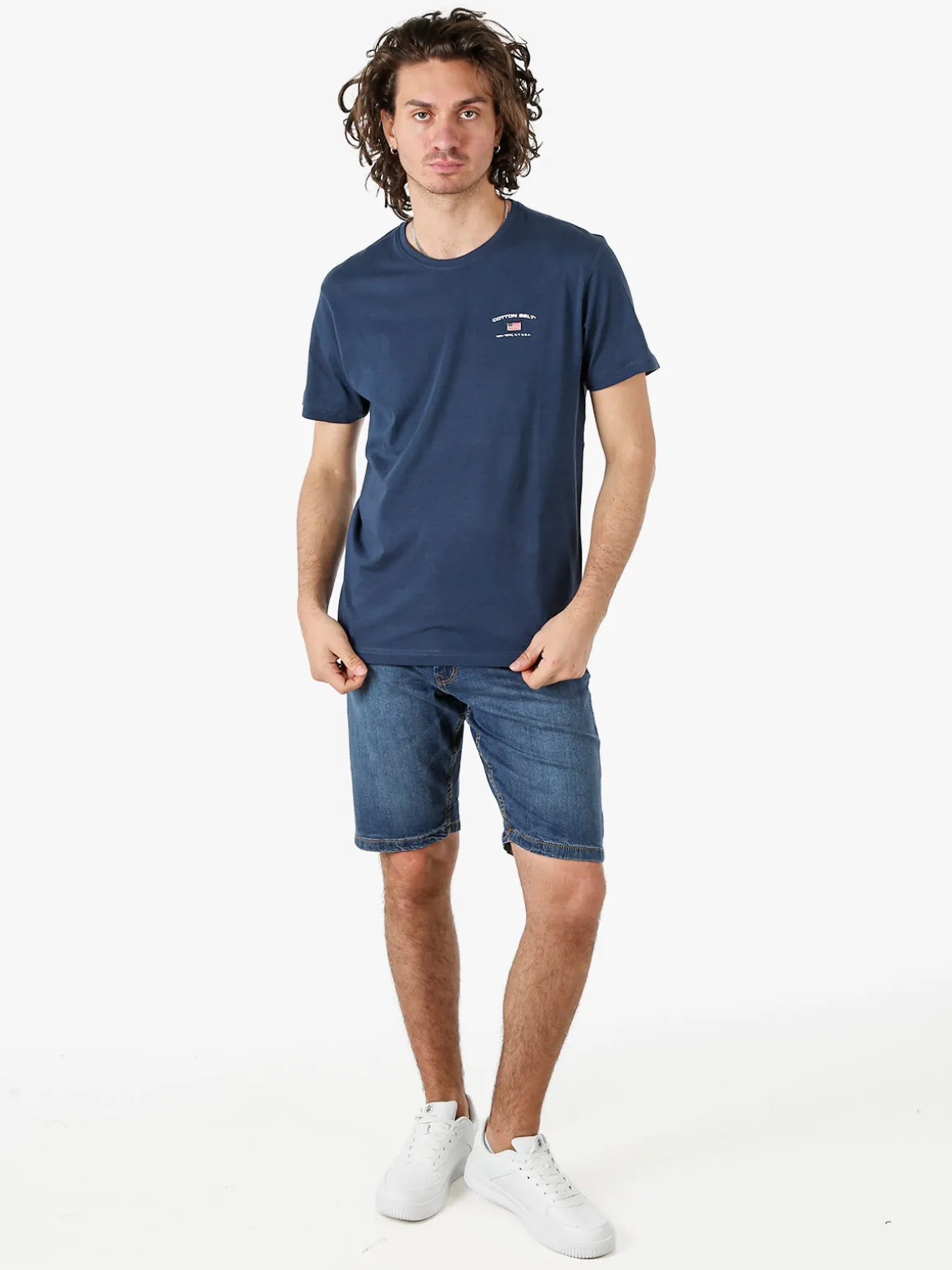 Cotton Belt Bermuda da uomo in cotone stretch - jeans