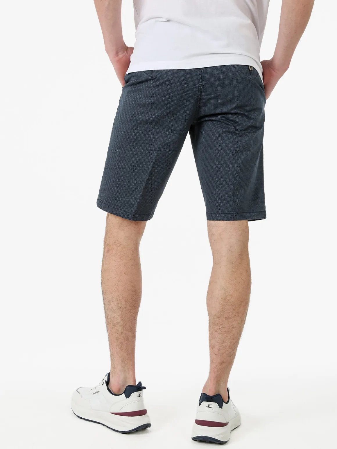 Cotton Belt Bermuda da uomo in cotone stretch texturizzati - avion