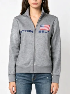 Cotton Belt Felpa pesante da donna con zip