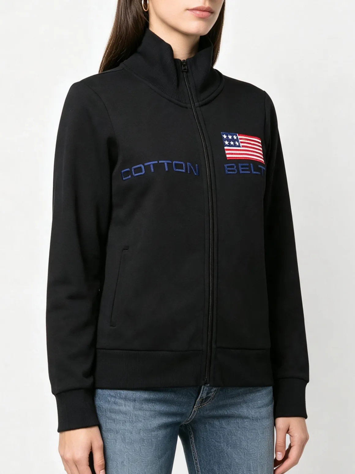 Cotton Belt Felpa pesante da donna con zip