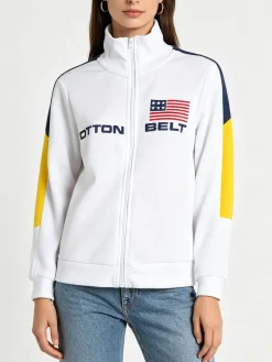 Cotton Belt Felpa pesante da donna con zip completa
