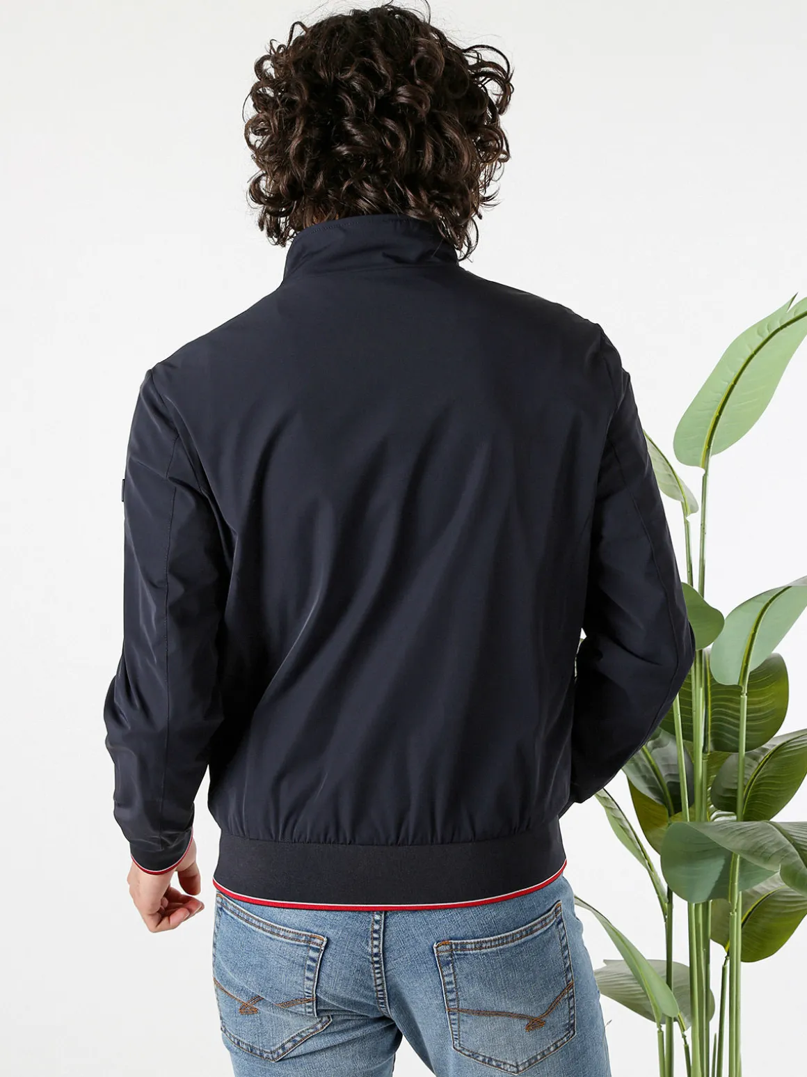 Cotton Belt Giacca leggera da uomo con zip - blu scuro