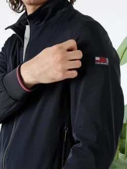 Cotton Belt Giacca leggera da uomo con zip - blu scuro
