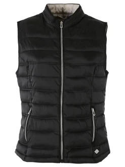 Cotton Belt Gilet imbottito da donna con zip - nero