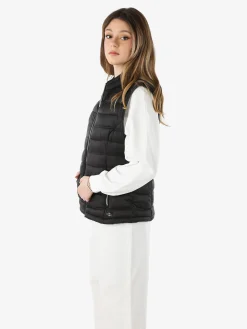 Cotton Belt Gilet imbottito da donna con zip - nero