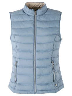 Cotton Belt Gilet imbottito da donna con zip - azzurro
