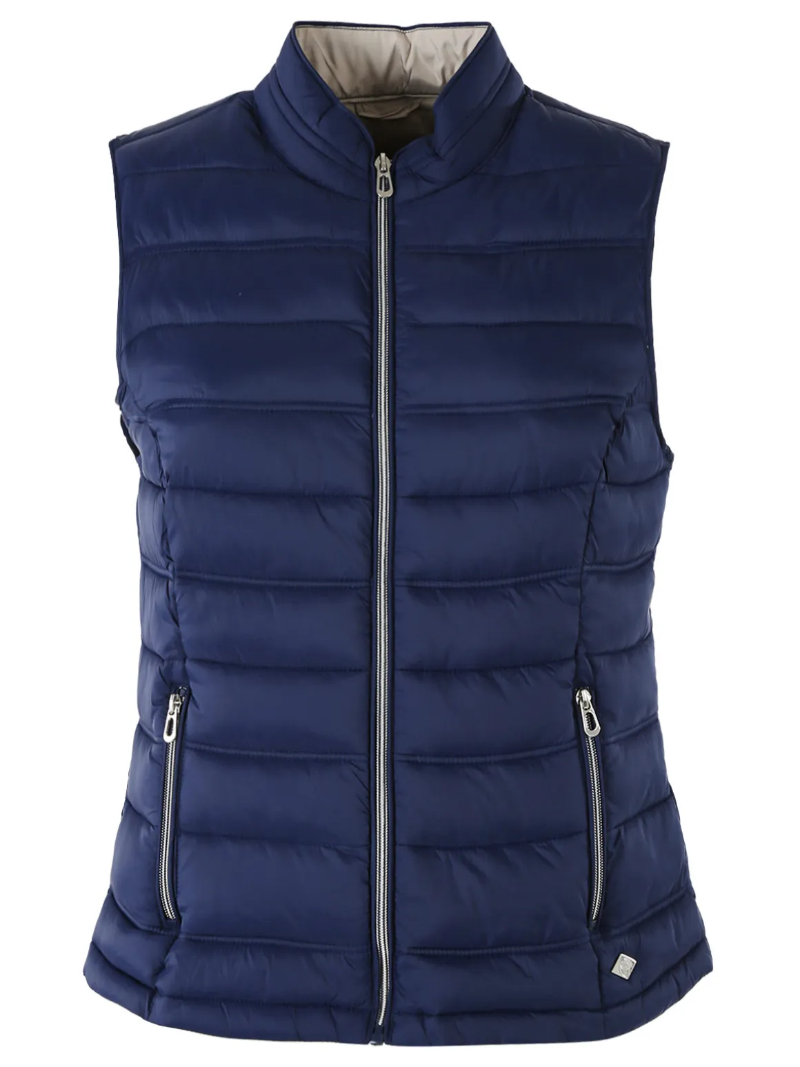 Cotton Belt Gilet imbottito da donna con zip - blu