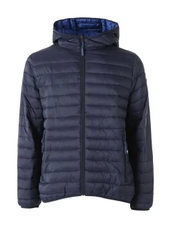 Cotton Belt Giubbino da uomo modello 100 grammi con cappuccio e zip - blu scuro