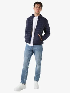 Cotton Belt Giubbino da uomo modello 100 grammi con zip - blu scuro