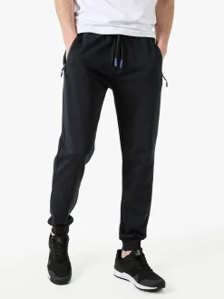 Cotton Belt Pantaloni tuta da uomo con coulisse e polsini - blu scuro