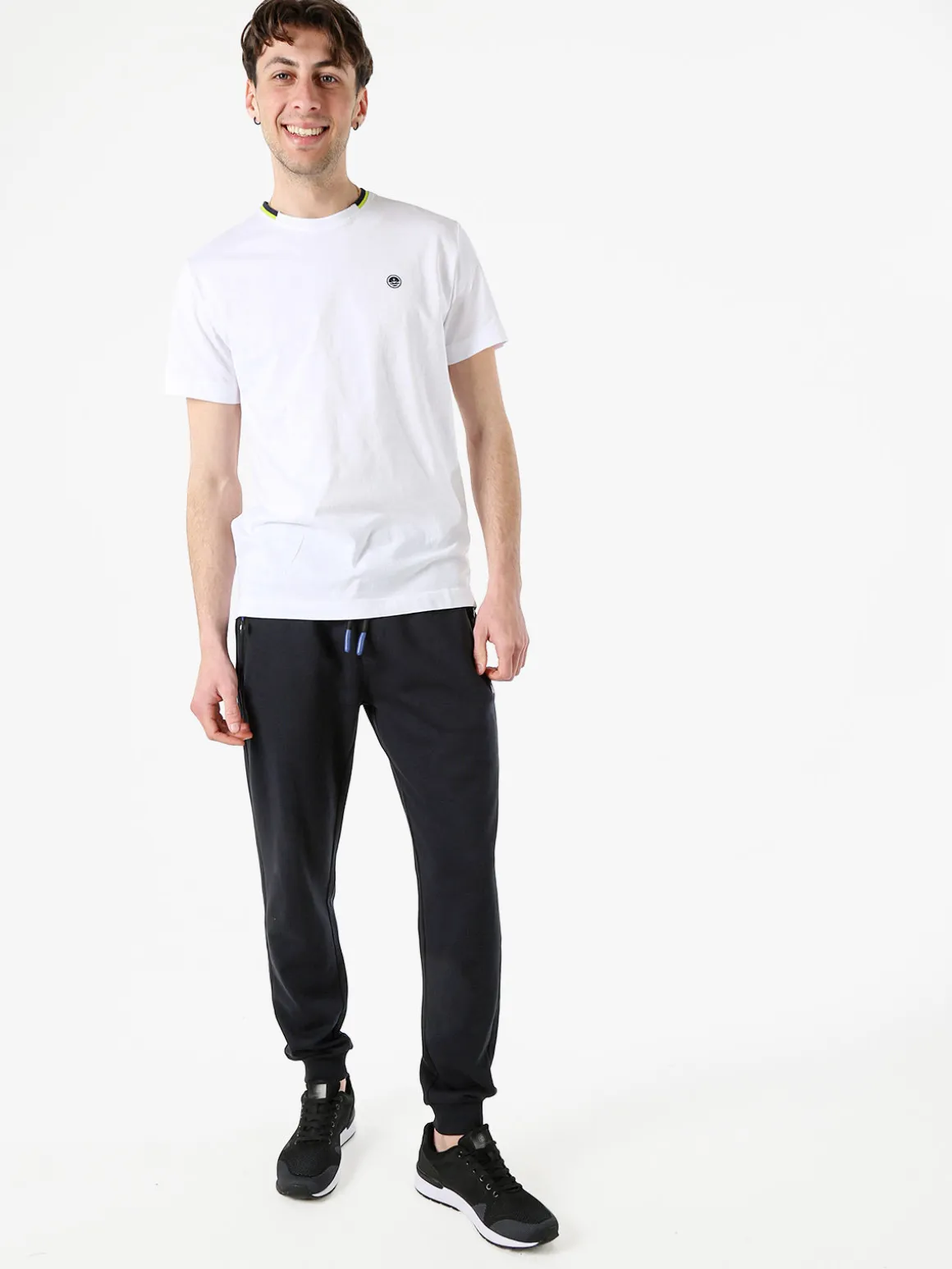 Cotton Belt Pantaloni tuta da uomo con coulisse e polsini - blu scuro