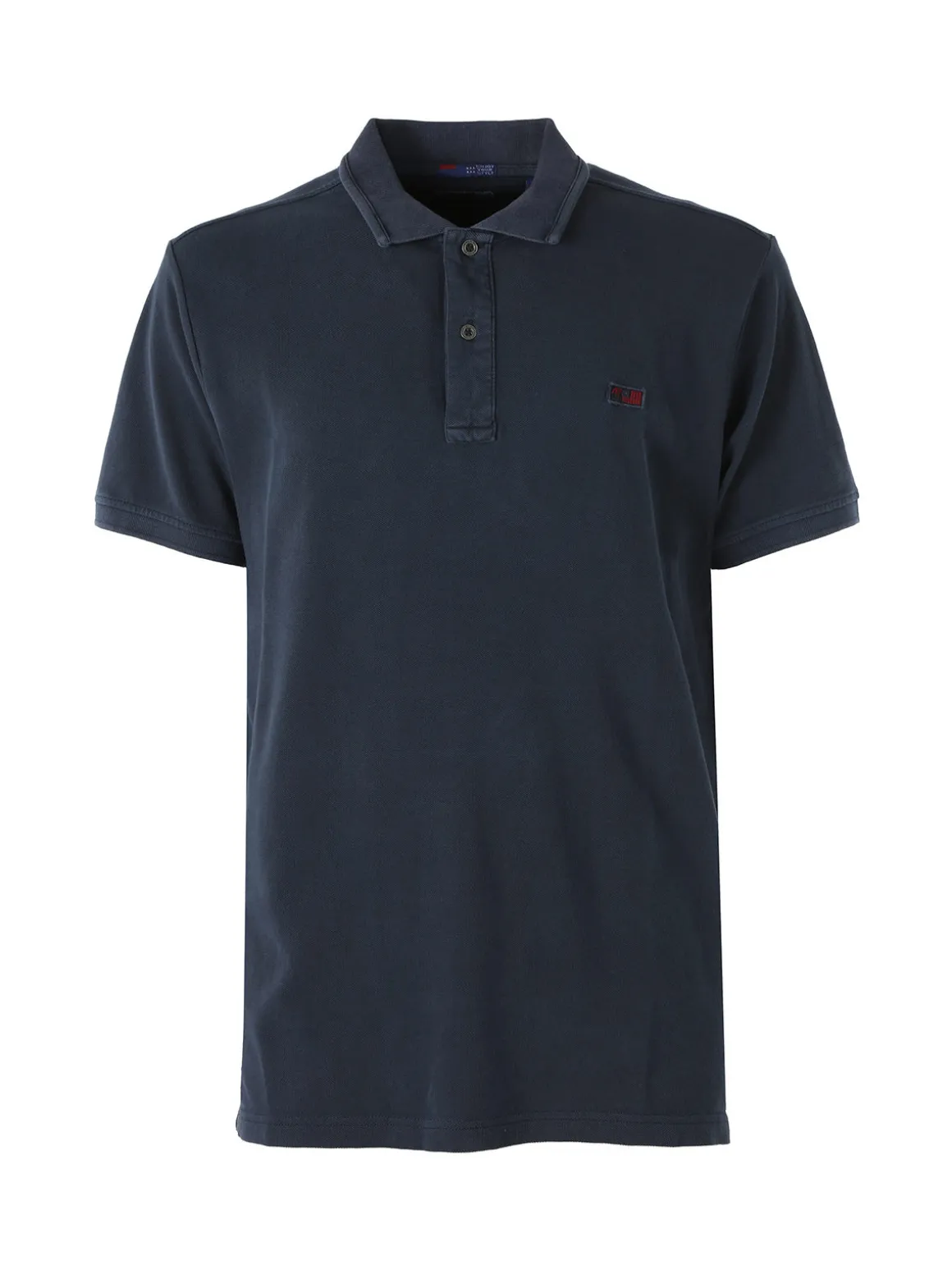 Cotton Belt Polo da uomo in cotone a maniche corte con logo - blu scuro
