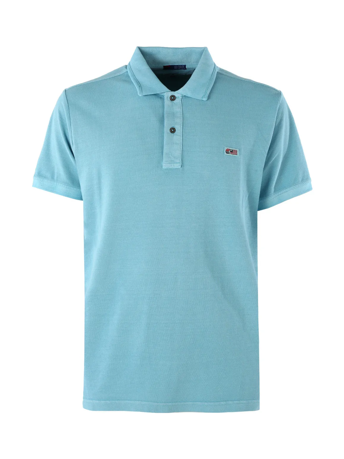 Cotton Belt Polo da uomo in cotone a maniche corte con logo - turchese