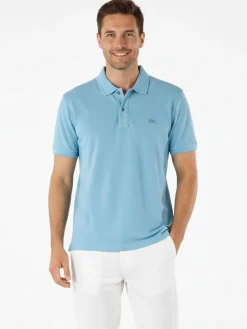 Cotton Belt Polo da uomo in cotone a maniche corte con logo - turchese