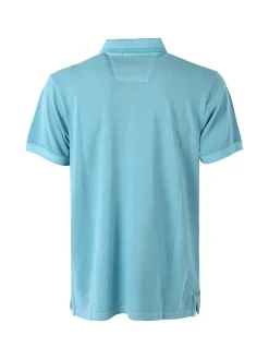 Cotton Belt Polo da uomo in cotone a maniche corte con logo - turchese