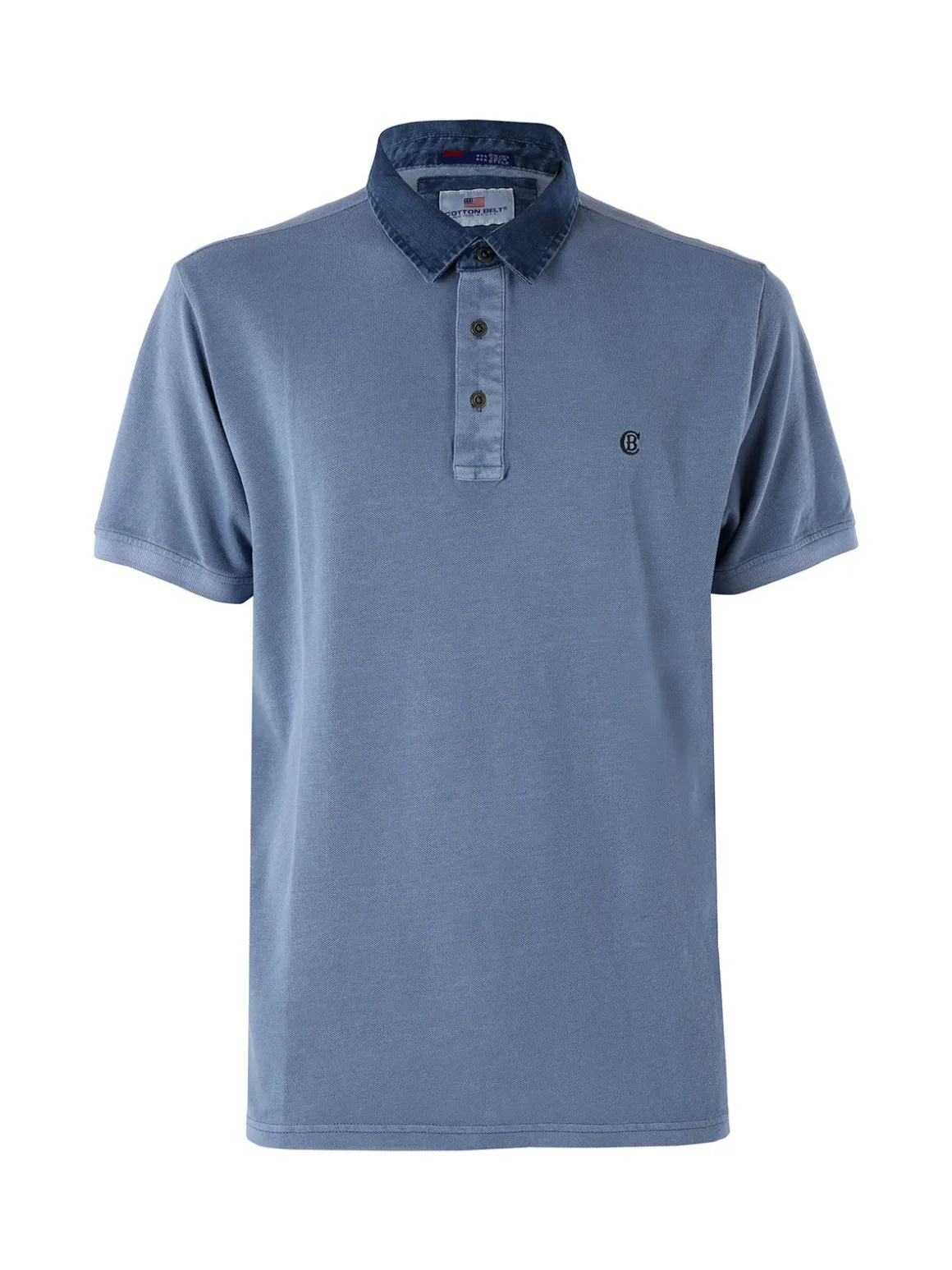 Cotton Belt Polo da uomo in cotone a maniche corte - blu