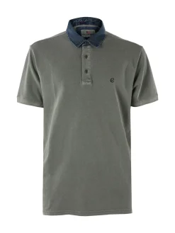 Cotton Belt Polo da uomo in cotone a maniche corte - militare