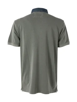 Cotton Belt Polo da uomo in cotone a maniche corte - militare
