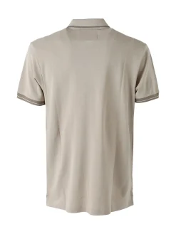 Cotton Belt Polo da uomo in cotone a maniche corte con logo - sabbia