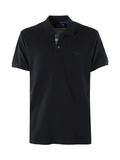 Cotton Belt Polo da uomo in cotone a maniche corte - blu scuro