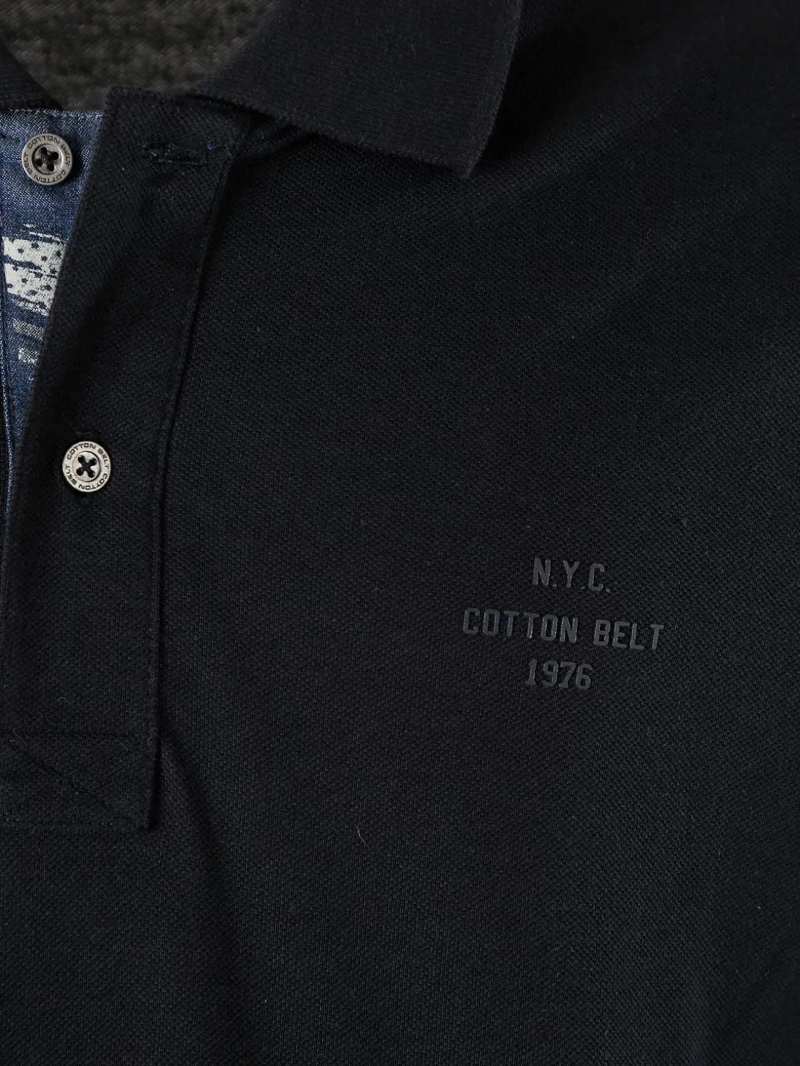Cotton Belt Polo da uomo in cotone a maniche corte - blu scuro