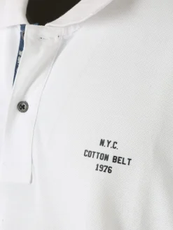 Cotton Belt Polo da uomo in cotone a maniche corte - bianco
